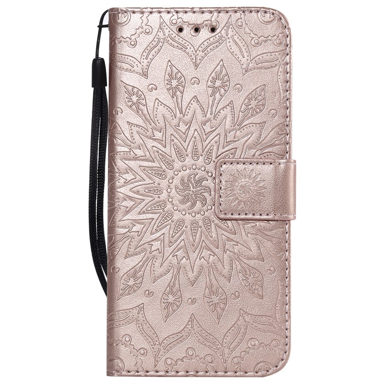 Imprint Sunflower PU Leather Wallet Magnetic Stand Shell Accessory for Xiaomi Mi A2 Lite / Redmi 6 Pro - Rose Gold-2