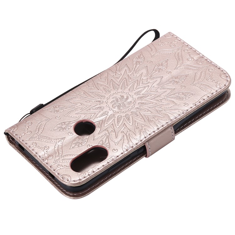Imprint Sunflower PU Leather Wallet Magnetic Stand Shell Accessory for Xiaomi Mi A2 Lite / Redmi 6 Pro - Rose Gold-6