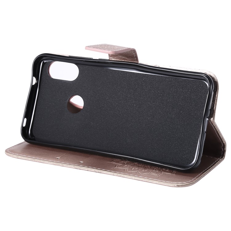 Imprint Sunflower PU Leather Wallet Magnetic Stand Shell Accessory for Xiaomi Mi A2 Lite / Redmi 6 Pro - Rose Gold-8
