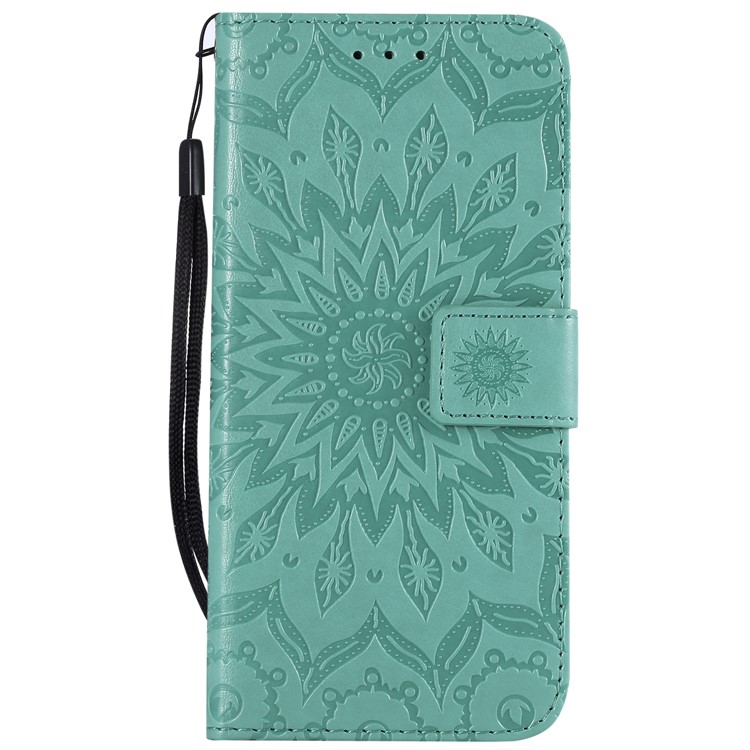 Imprint Sunflower PU Leather Wallet Stand Magnetic Shell for Xiaomi Mi A2 Lite / Redmi 6 Pro - Green-2