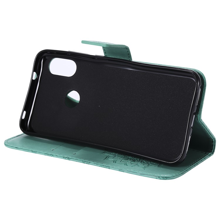 Imprint Sunflower PU Leather Wallet Stand Magnetic Shell for Xiaomi Mi A2 Lite / Redmi 6 Pro - Green-8