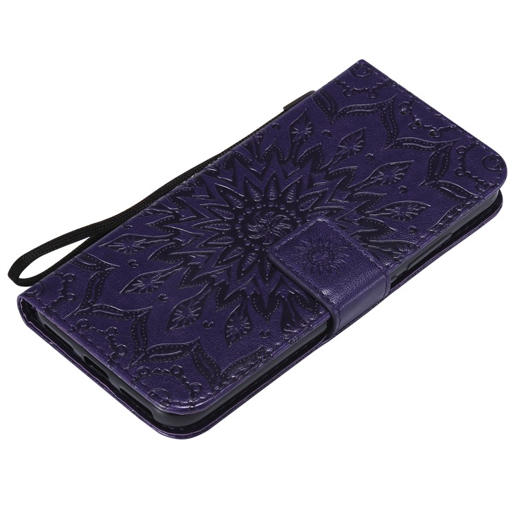 Aufdruck Sonnenblume Brieftasche Magnetständer PU Lederschale Für Xiaomi Mi A2 Lite / Redmi 6 Pro - Lila-5