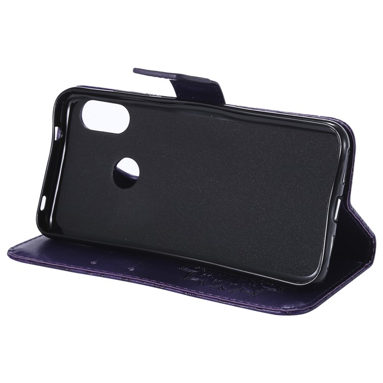 Aufdruck Sonnenblume Brieftasche Magnetständer PU Lederschale Für Xiaomi Mi A2 Lite / Redmi 6 Pro - Lila-8