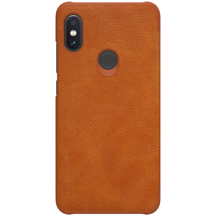 NILLKIN Qin Series Leather Case with Card Slot for Xiaomi Redmi Note 6 Pro - Brown-1
