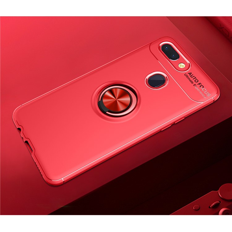 Finger Ring Kickstand TPU Mobile Cover for Xiaomi Mi 8 Lite / Mi 8 Youth (Mi 8X) (Built-in Metal Sheet) - Red-2