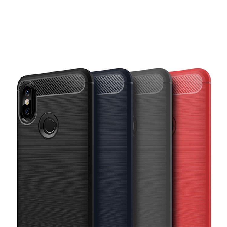 MOFI Carbon Fiber Texture Brushed TPU Protection Mobile Phone Case for Xiaomi Redmi Note 6 Pro - Black-2