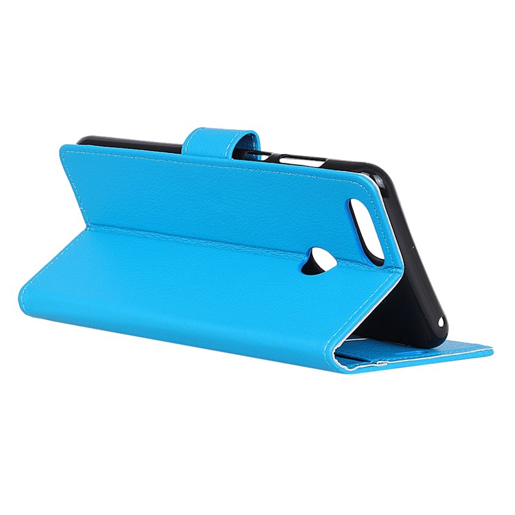 Litchi Grain PU Leather Magnetic Wallet Phone Cover for Xiaomi Mi 8 Lite / Mi 8 Youth (Mi 8X) - Blue-7