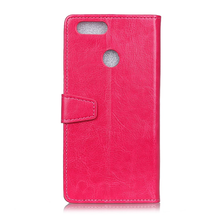 Crazy Horse Stand Wallet Leather Mobile Shell for Xiaomi Mi 8 Lite / Mi 8 Youth (Mi 8X) - Rose-3