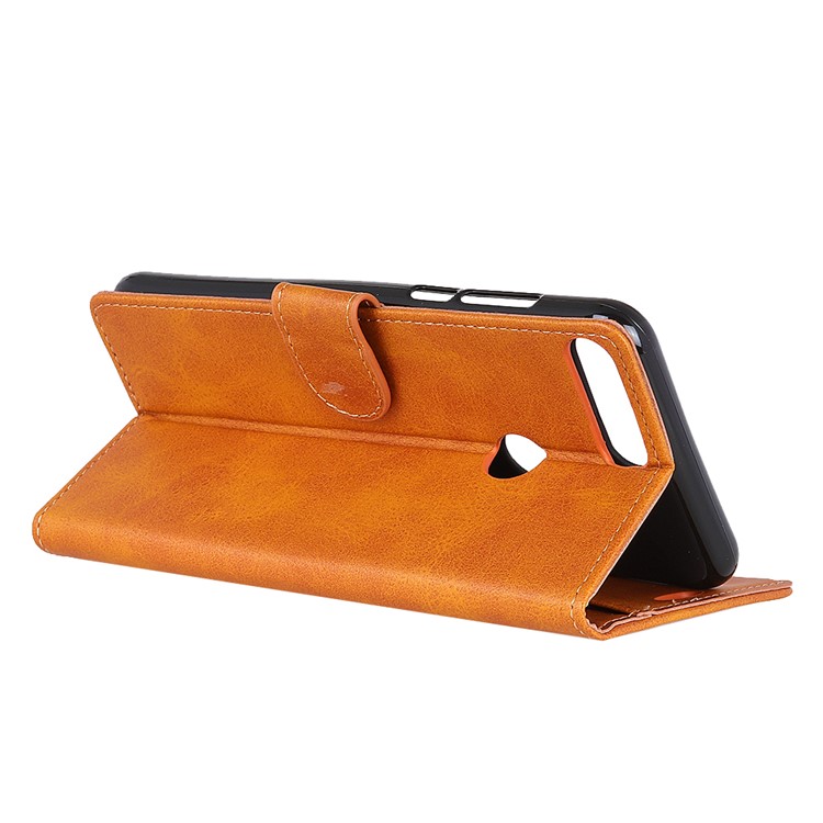 Matte PU Leather Wallet Mobile Cover with Stand for Xiaomi Mi 8 Lite / Mi 8 Youth (Mi 8X) - Brown-8
