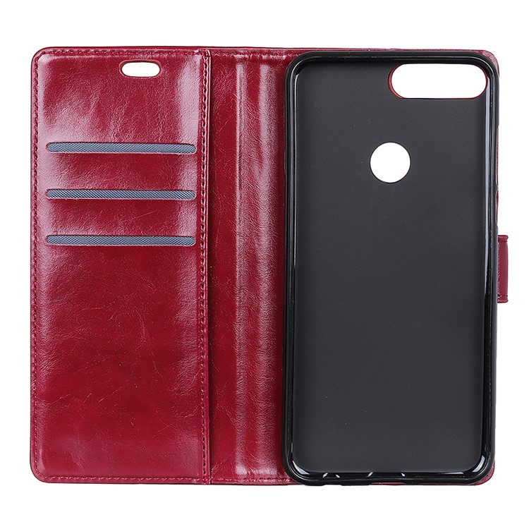 Crazy Horse PU Leather Wallet Stand Mobile Shell for Xiaomi Mi 8 Lite / Mi 8 Youth (Mi 8X) - Red-6