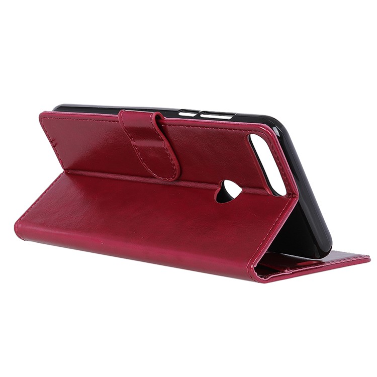 Crazy Horse PU Leather Wallet Stand Mobile Shell for Xiaomi Mi 8 Lite / Mi 8 Youth (Mi 8X) - Red-7