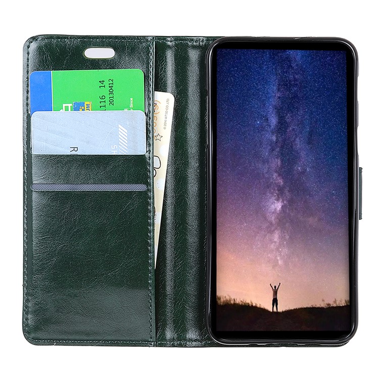 Crazy Horse PU Leather Wallet Cell Phone Case for Xiaomi Mi 8 Lite / Mi 8 Youth (Mi 8X) - Green-4