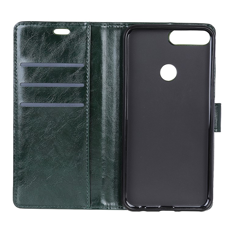 Crazy Horse PU Leather Wallet Cell Phone Case for Xiaomi Mi 8 Lite / Mi 8 Youth (Mi 8X) - Green-6