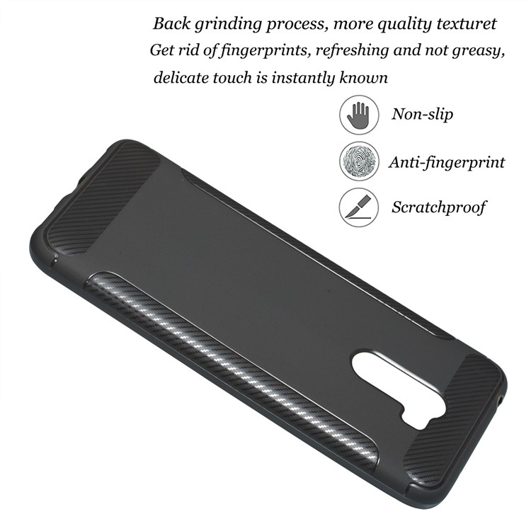 Carbon Fiber Texture Matte TPU Protection Cell Phone Cover for Xiaomi Pocophone F1 / Poco F1 (India) - Grey-3