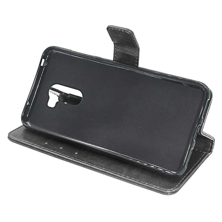 ENKAY Crazy Horse Wallet Leather Stand Case for Xiaomi Pocophone F1 / Poco F1 (India) - Black-5