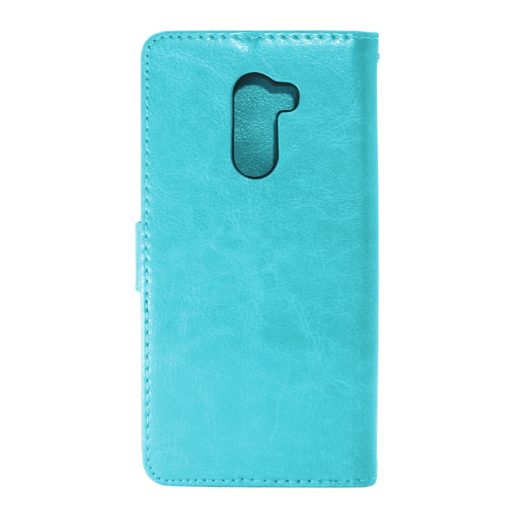 ENKAY Crazy Horse Texture Wallet Leather Stand Shell for Xiaomi Pocophone F1 / Poco F1 (India) - Cyan-2