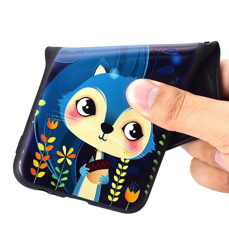 Pattern Printing Embossed Soft TPU Case for Xiaomi Pocophone F1/Poco F1 - Blue Fox-6