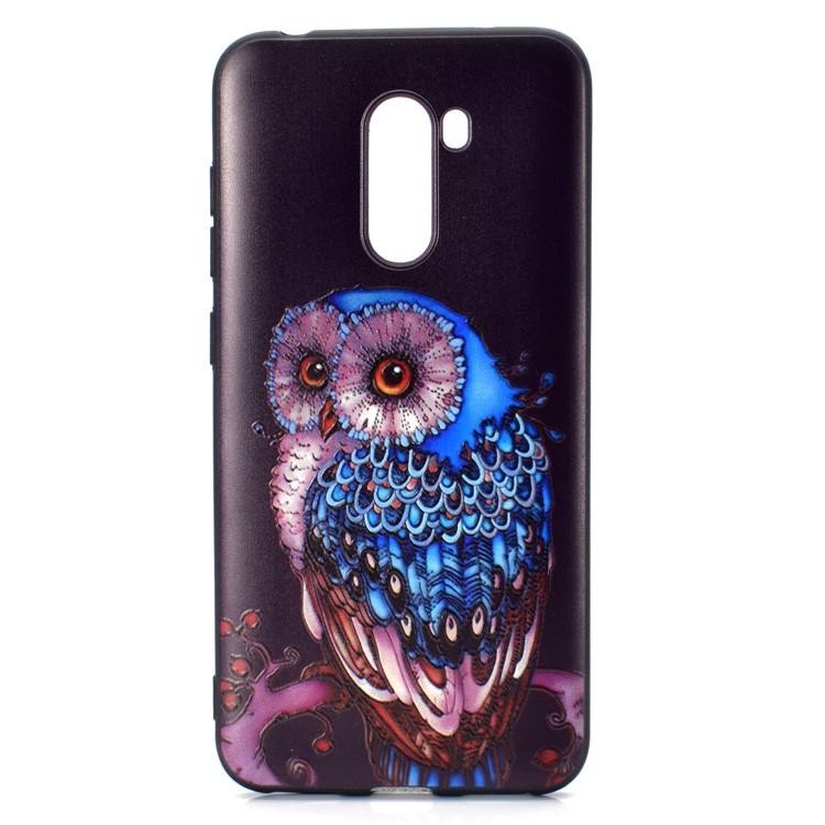 Pattern Printing Embossed Soft TPU Shell for Xiaomi Pocophone F1/Poco F1 - Owl on Branch-2