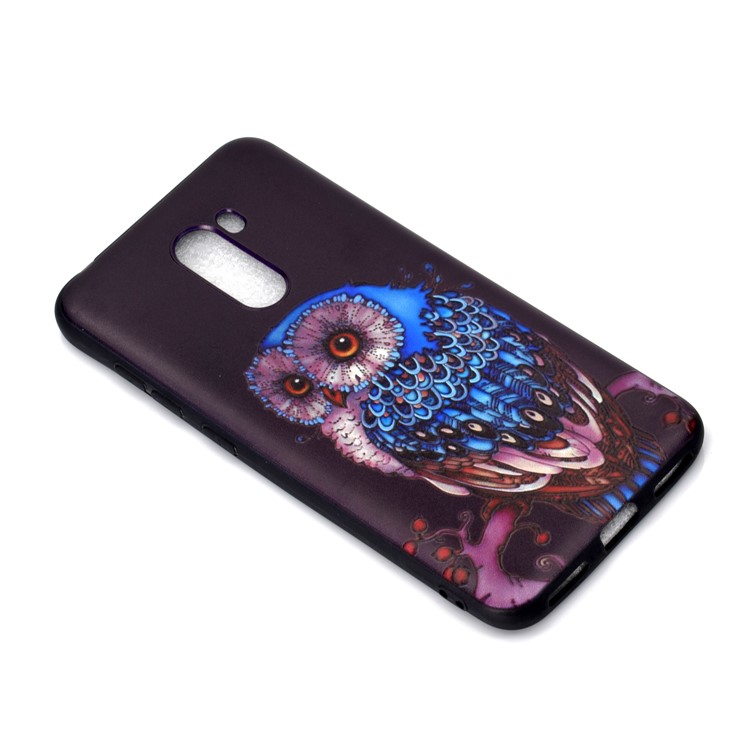 Pattern Printing Embossed Soft TPU Shell for Xiaomi Pocophone F1/Poco F1 - Owl on Branch-3