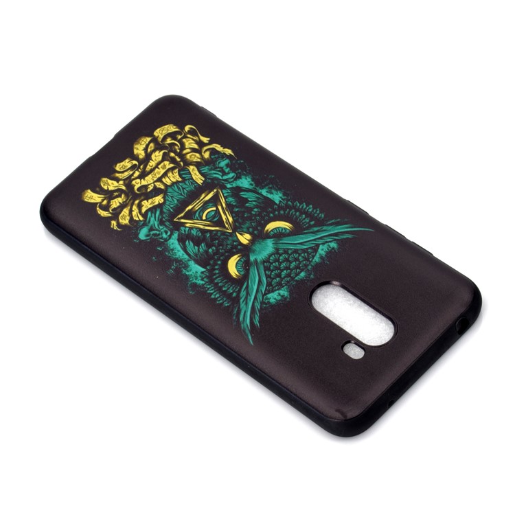 Pattern Printing Embossed TPU Protection Case for Xiaomi Pocophone F1/Poco F1 - Green Owl-4
