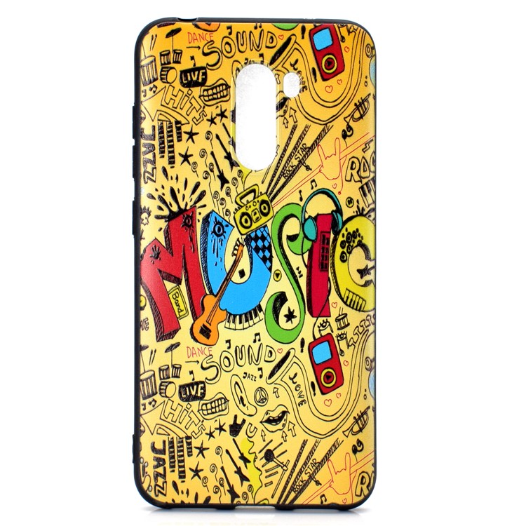 Pattern Printing Embossed TPU Cover Protector for Xiaomi Pocophone F1/Poco F1 - Music-2