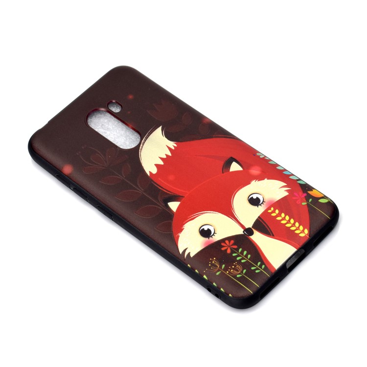 Pattern Printing Embossed TPU Cover Case for Xiaomi Pocophone F1/Poco F1 - Red Fox-3