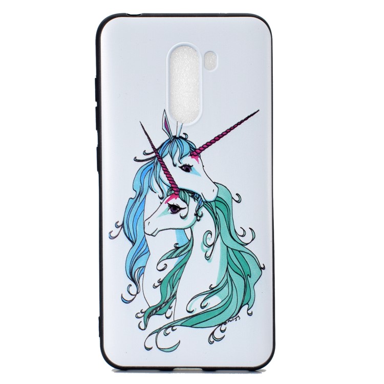 Patterned TPU Embossed Phone Casing for Xiaomi Pocophone F1/Poco F1 - Unicorn-2