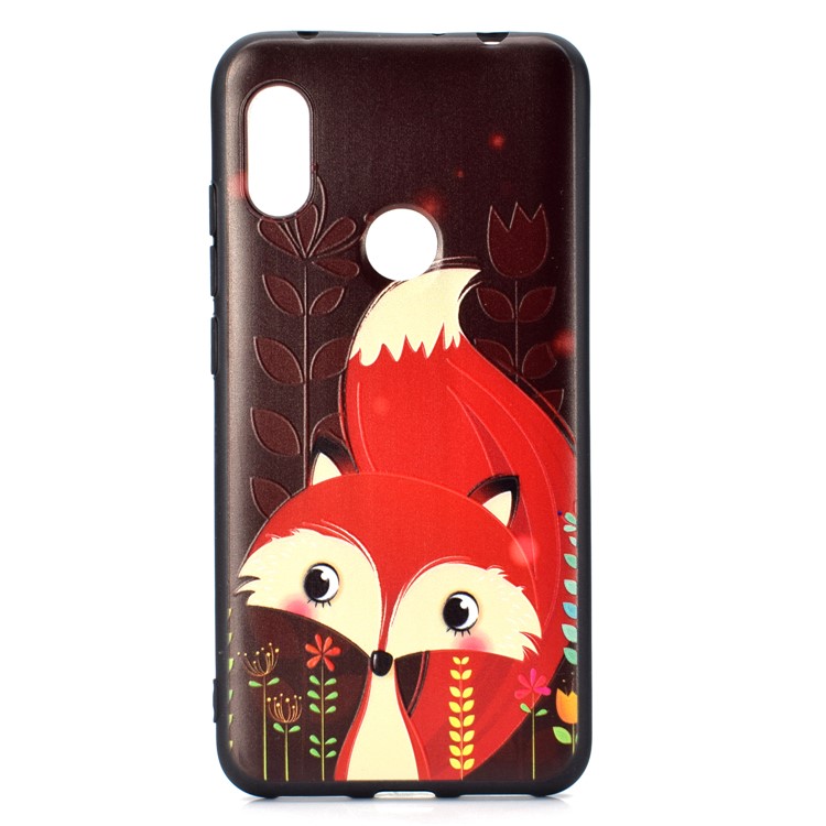 Pattern Printing Embossed TPU Back Case for Xiaomi Redmi Note 6 Pro - Fox-2
