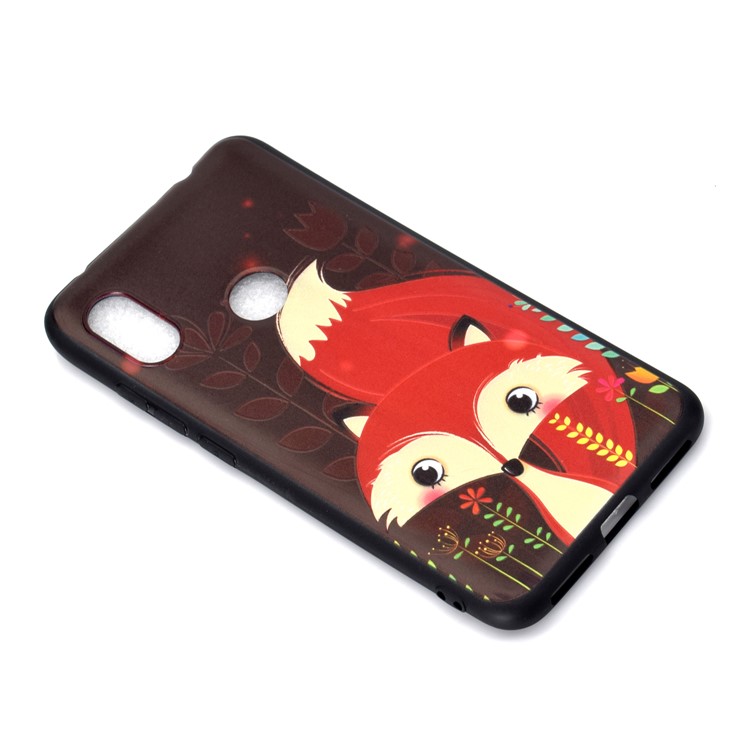 Pattern Printing Embossed TPU Back Case for Xiaomi Redmi Note 6 Pro - Fox-3