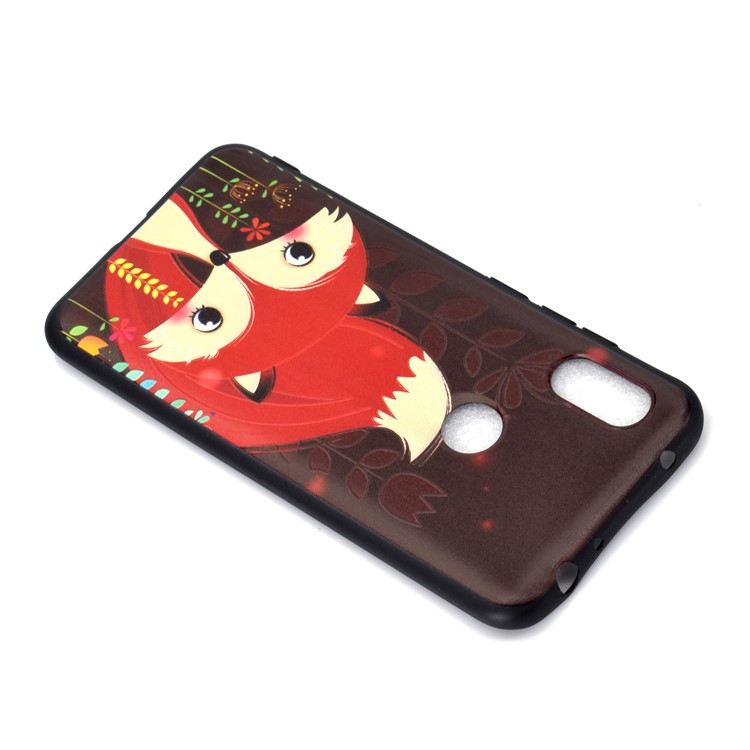 Pattern Printing Embossed TPU Back Case for Xiaomi Redmi Note 6 Pro - Fox-4