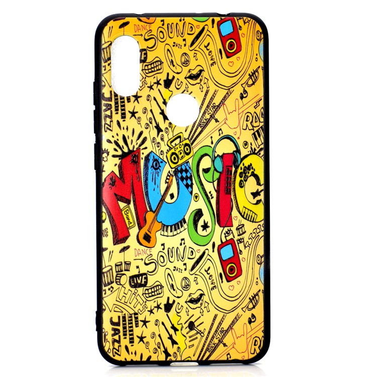 Pattern Printing Embossed TPU Protection Case for Xiaomi Redmi Note 6 Pro - Musical Elements-2