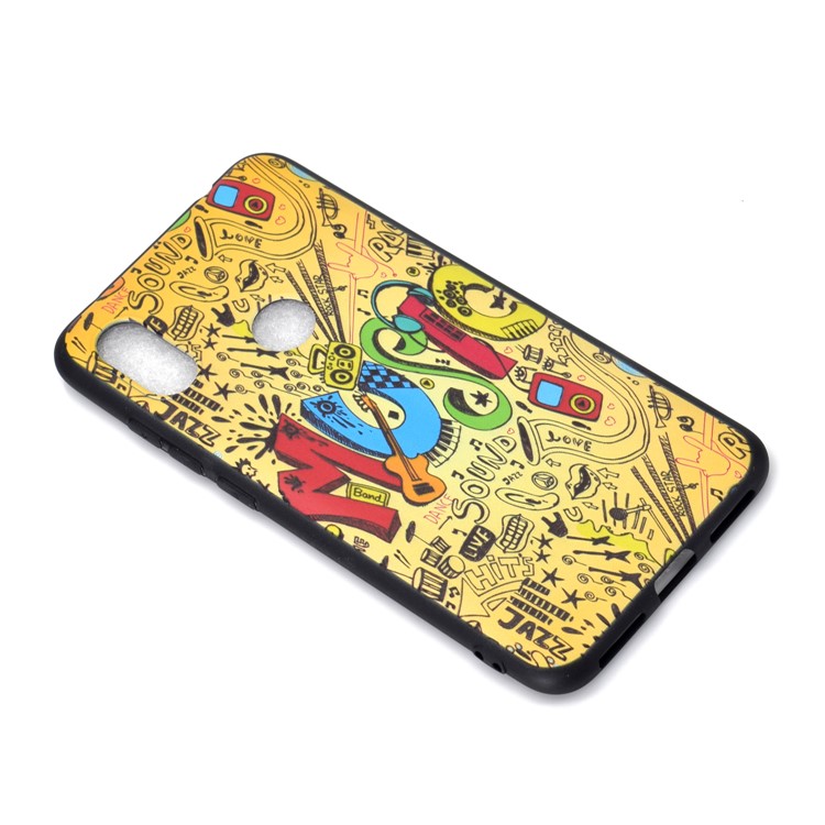 Pattern Printing Embossed TPU Protection Case for Xiaomi Redmi Note 6 Pro - Musical Elements-3