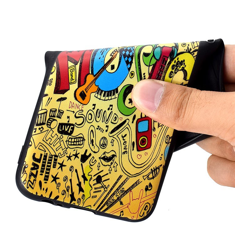 Pattern Printing Embossed TPU Protection Case for Xiaomi Redmi Note 6 Pro - Musical Elements-6