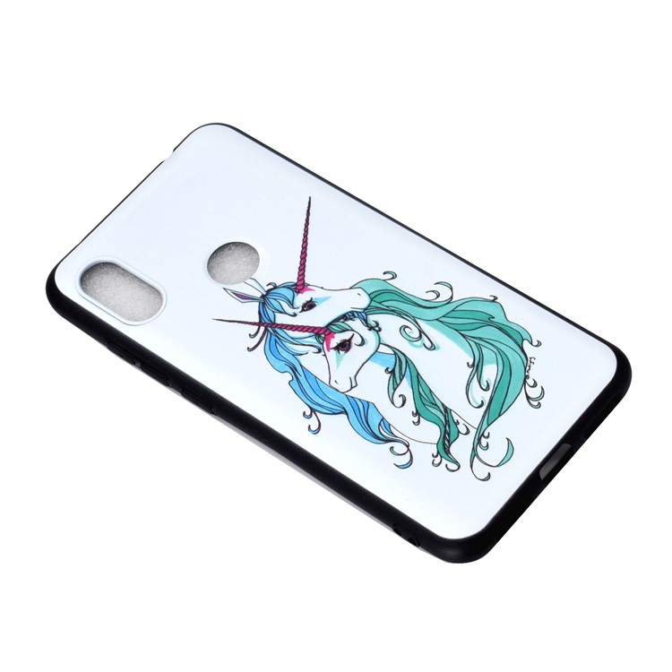Pattern Printing Embossed TPU Case Phone Cover for Xiaomi Redmi Note 6 Pro - Unicorn-3