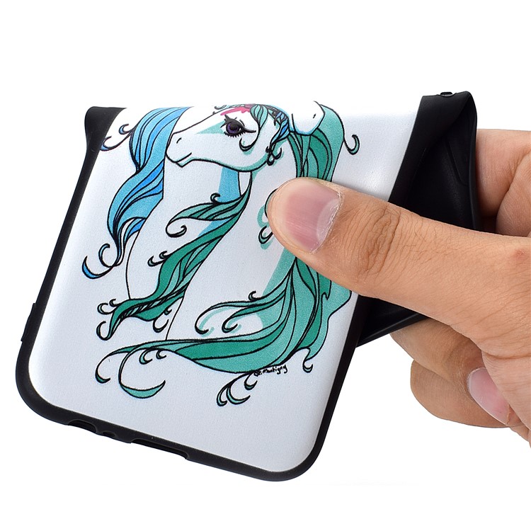 Pattern Printing Embossed TPU Case Phone Cover for Xiaomi Redmi Note 6 Pro - Unicorn-6