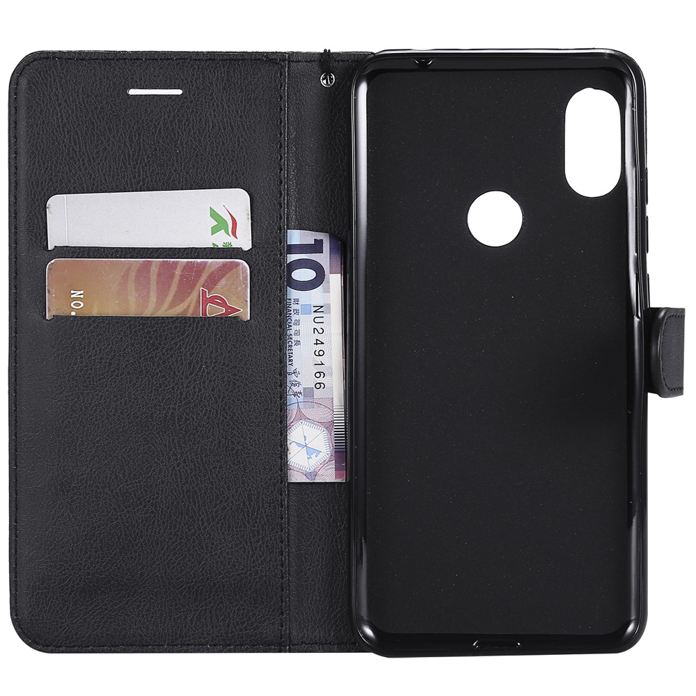 Solid Color PU Leather Case for Xiaomi Redmi Note 6 Pro - Black-4