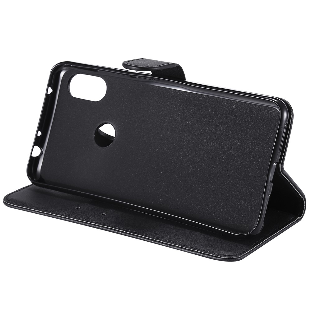 Solid Color PU Leather Case for Xiaomi Redmi Note 6 Pro - Black-6