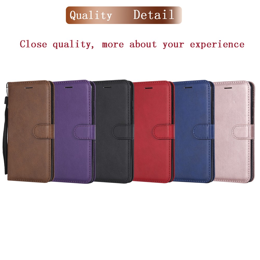 KT Leather Series-2 Color Sólido PU Cubierta de Cuero Para Xiaomi Redmi Note 6 Pro - Rojo-12