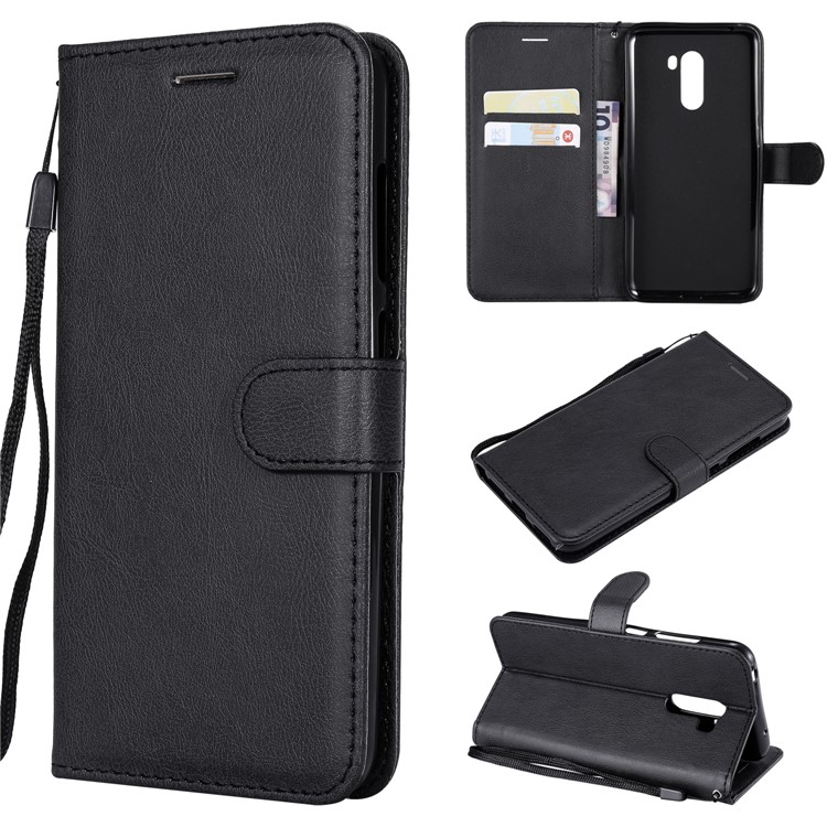 Wallet Leather Stand Case for Xiaomi Pocophone F1 / Poco F1 in India - Black-1