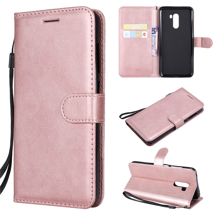 Wallet Leather Stand Phone Case for Xiaomi Pocophone F1 / Poco F1 in India - Rose Gold-1