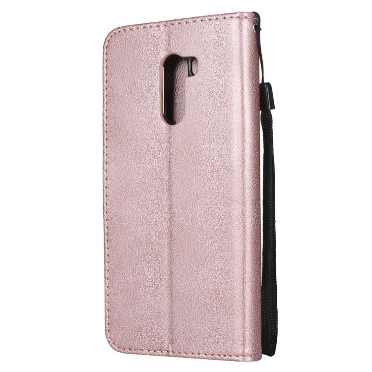 Wallet Leather Stand Phone Case for Xiaomi Pocophone F1 / Poco F1 in India - Rose Gold-3