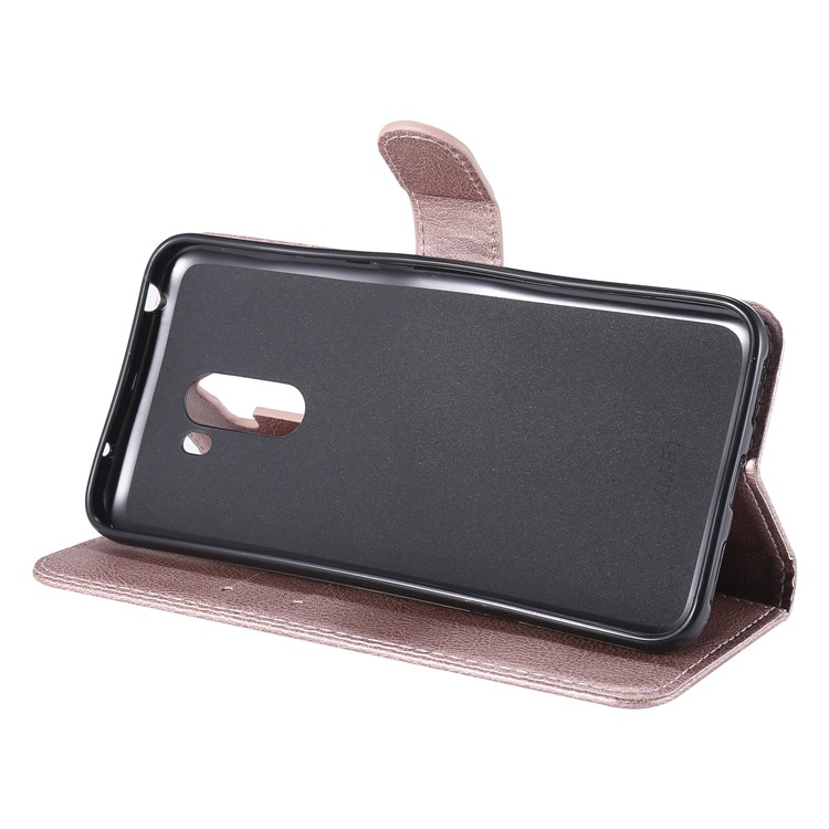 Wallet Leather Stand Phone Case for Xiaomi Pocophone F1 / Poco F1 in India - Rose Gold-8