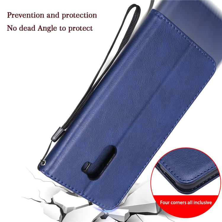 Magnetic Leather Stand Case for Xiaomi Pocophone F1 / Poco F1 in India - Blue-12