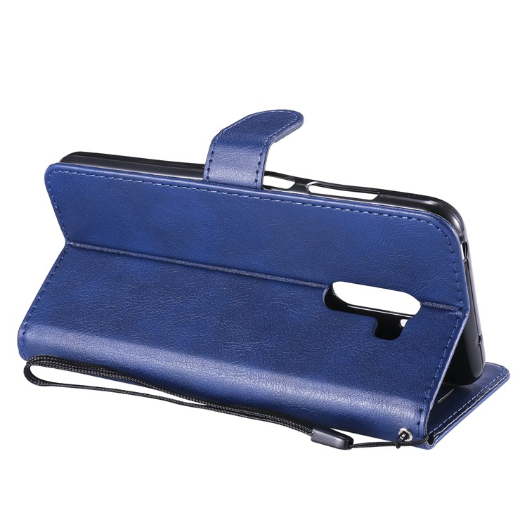 Magnetic Leather Stand Case for Xiaomi Pocophone F1 / Poco F1 in India - Blue-7