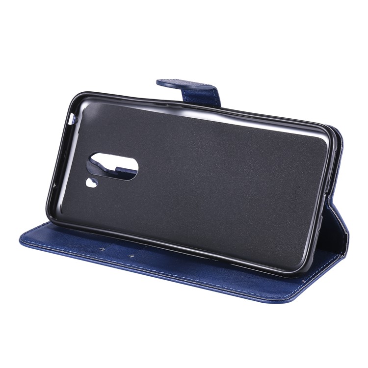 Magnetic Leather Stand Case for Xiaomi Pocophone F1 / Poco F1 in India - Blue-8