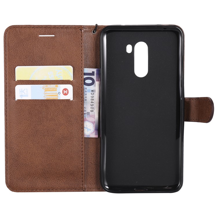 Wallet Leather Stand Case Cover for Xiaomi Pocophone F1 / Poco F1 in India - Brown-4