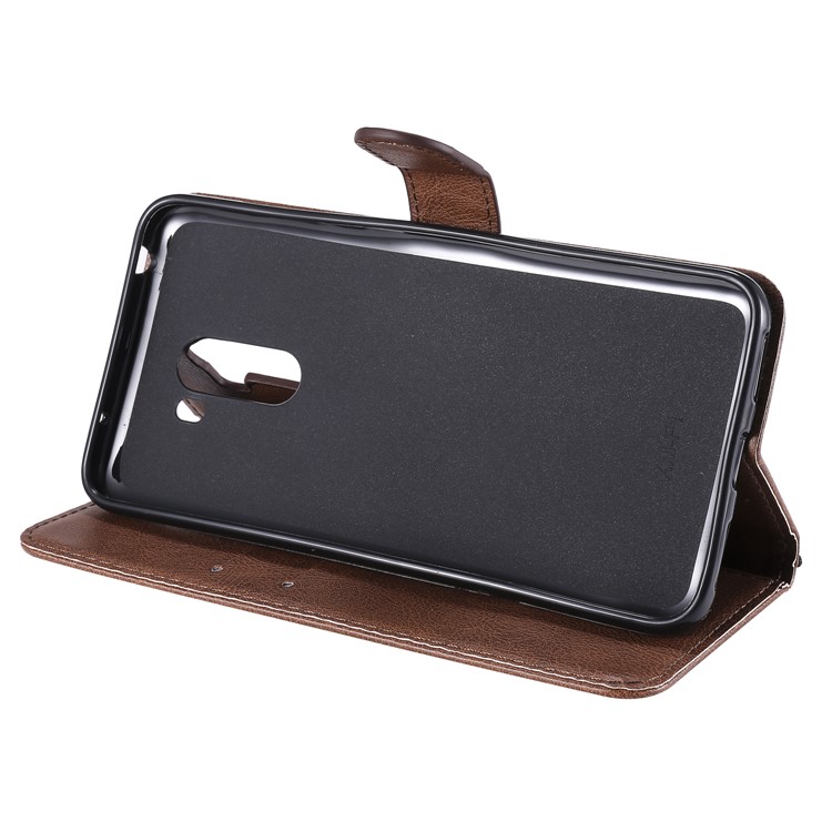 Wallet Leather Stand Case Cover for Xiaomi Pocophone F1 / Poco F1 in India - Brown-8