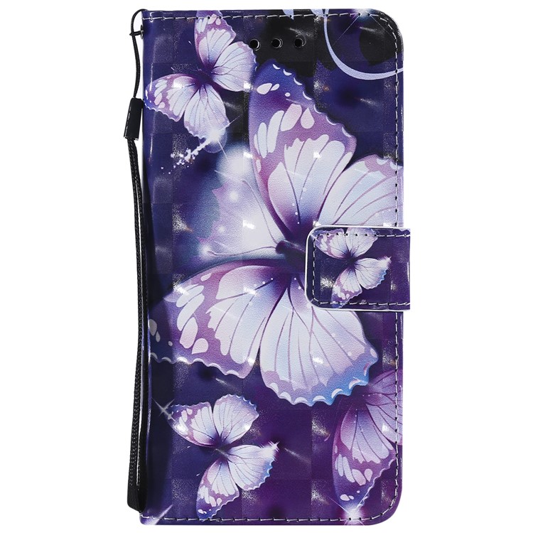 Pattern Printing Light Spot Decor PU Leather Wallet Shell for Xiaomi Pocophone F1 / Poco F1 in India - Purple Butterflies-2