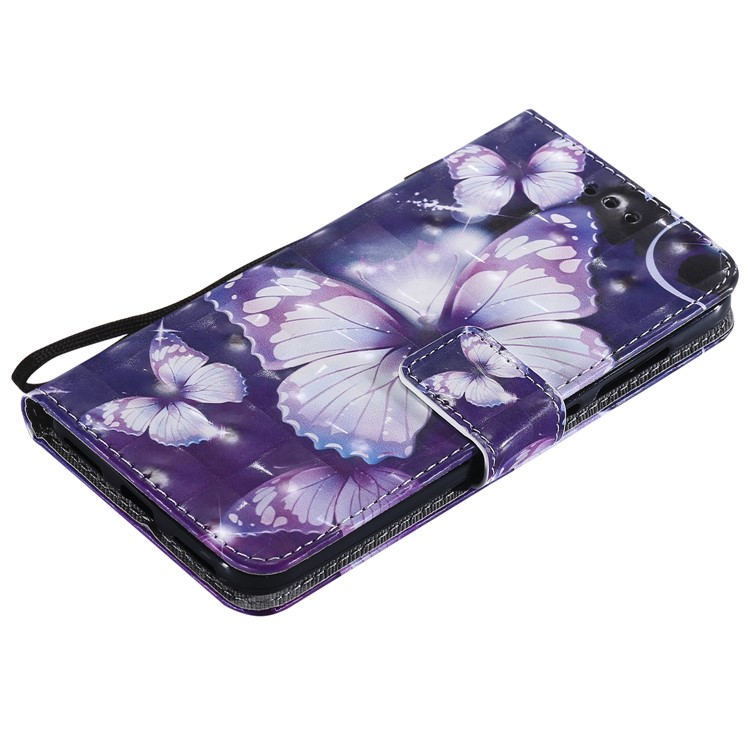 Pattern Printing Light Spot Decor PU Leather Wallet Shell for Xiaomi Pocophone F1 / Poco F1 in India - Purple Butterflies-6