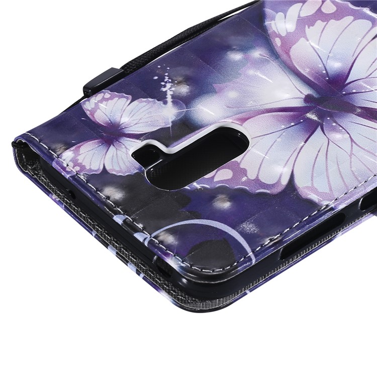 Pattern Printing Light Spot Decor PU Leather Wallet Shell for Xiaomi Pocophone F1 / Poco F1 in India - Purple Butterflies-7